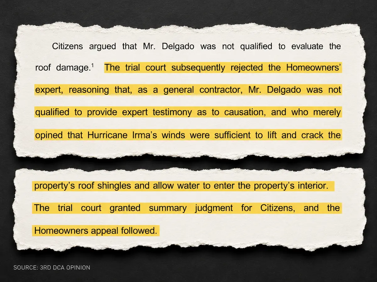 3rd DCA opinion on the Hurricane Irma roof-damage case involving Citizens Property Insurance Corporation.